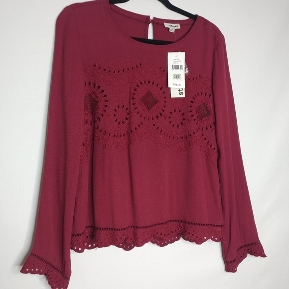 NWT Storee Eyelet Embroidered Blouse - Picture 7 of 14